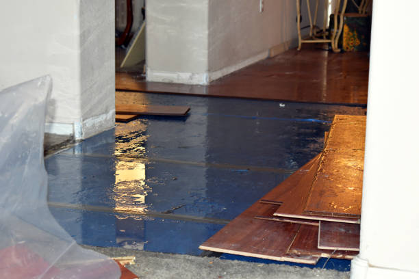 Professional Burst Pipe Cleanup technician working in Hardin, TX